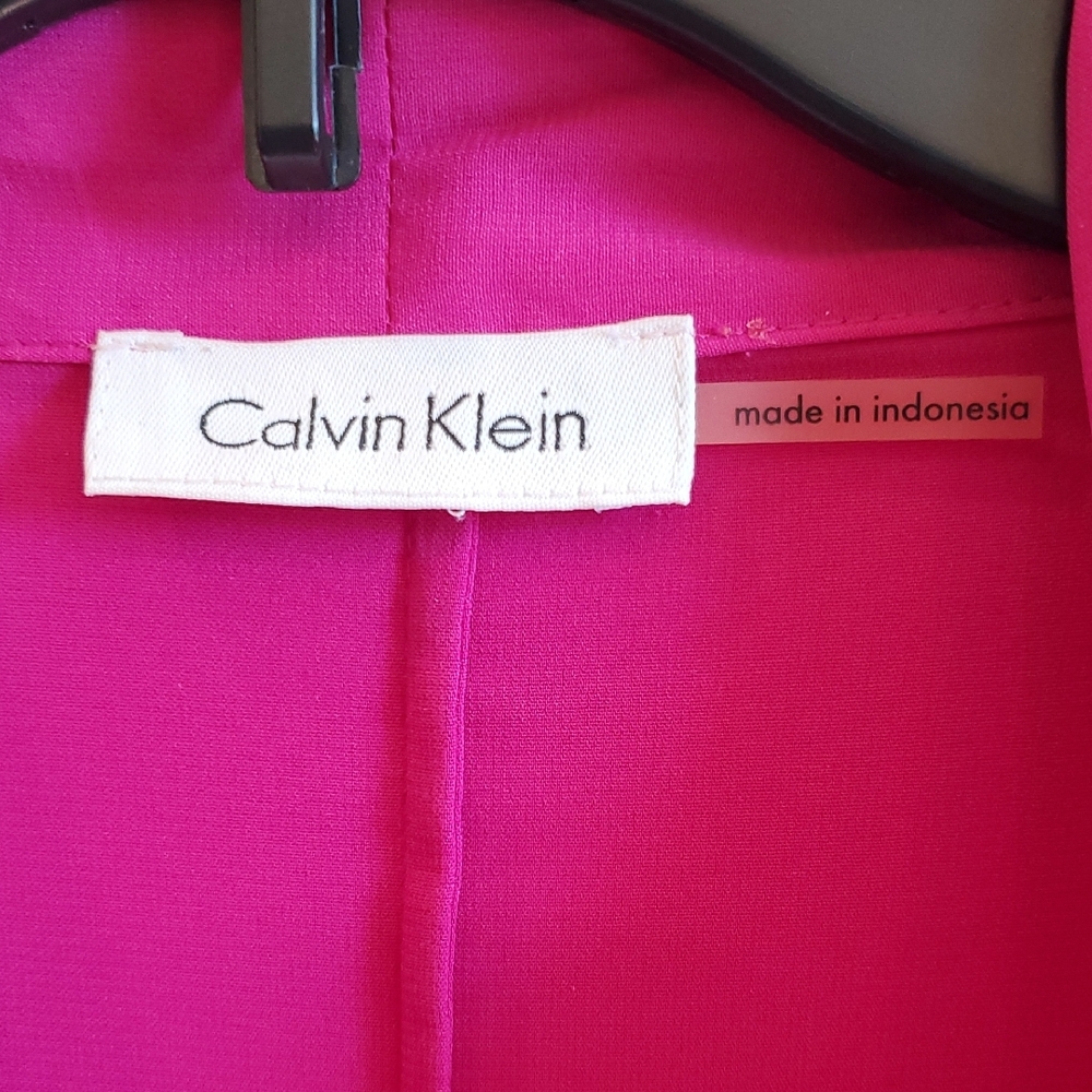 Calvin Klein Fuchsia Blouse with Tie Neck - Picture 4 of 10